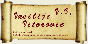 Vasilije Vitorović vizit kartica